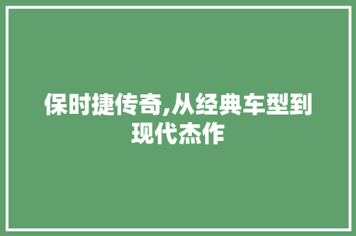 保时捷传奇,从经典车型到现代杰作 汽车配件