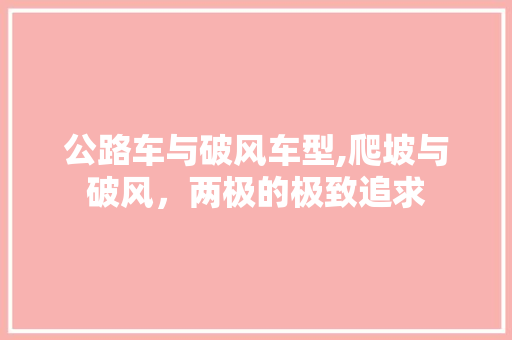公路车与破风车型,爬坡与破风，两极的极致追求