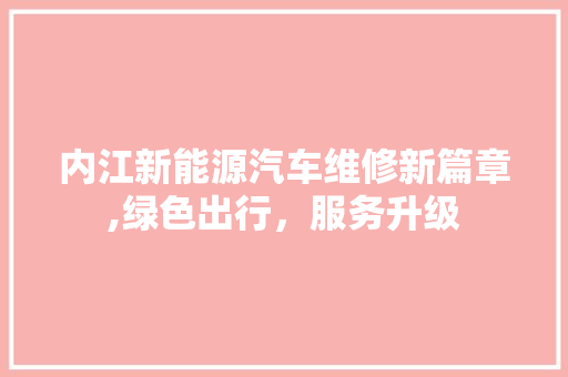 内江新能源汽车维修新篇章,绿色出行，服务升级
