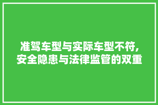 准驾车型与实际车型不符,安全隐患与法律监管的双重挑战