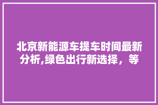 北京新能源车提车时间最新分析,绿色出行新选择，等待周期缩短带来便利