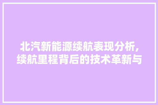 北汽新能源续航表现分析,续航里程背后的技术革新与市场前景
