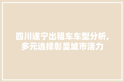 四川遂宁出租车车型分析,多元选择彰显城市活力