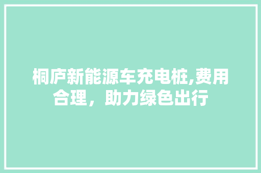 桐庐新能源车充电桩,费用合理，助力绿色出行