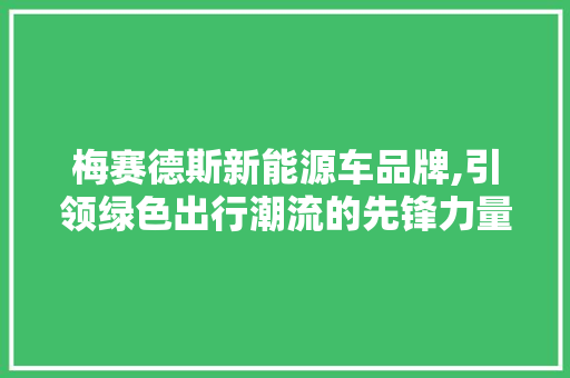 梅赛德斯新能源车品牌,引领绿色出行潮流的先锋力量