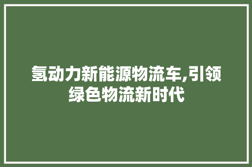 氢动力新能源物流车,引领绿色物流新时代 新款车型