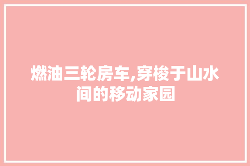 燃油三轮房车,穿梭于山水间的移动家园