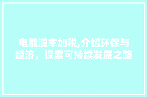 电能源车加税,介绍环保与经济，探索可持续发展之路