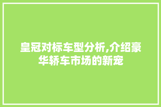 皇冠对标车型分析,介绍豪华轿车市场的新宠