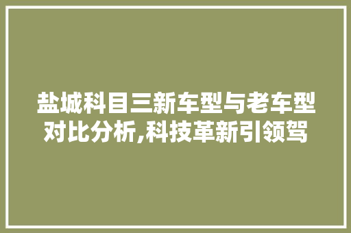 盐城科目三新车型与老车型对比分析,科技革新引领驾驶技能提升