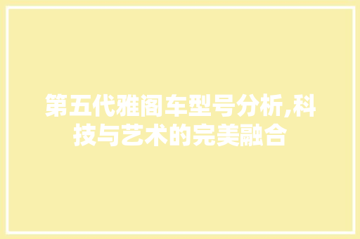 第五代雅阁车型号分析,科技与艺术的完美融合
