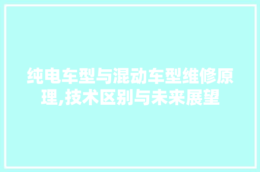 纯电车型与混动车型维修原理,技术区别与未来展望 新能源汽车