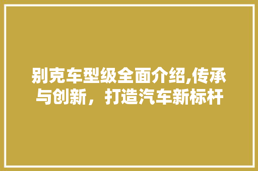 别克车型级全面介绍,传承与创新，打造汽车新标杆 蓄电池配件
