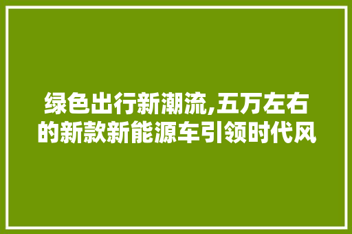 绿色出行新潮流,五万左右的新款新能源车引领时代风潮 车灯配件