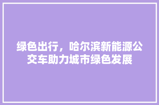 绿色出行，哈尔滨新能源公交车助力城市绿色发展