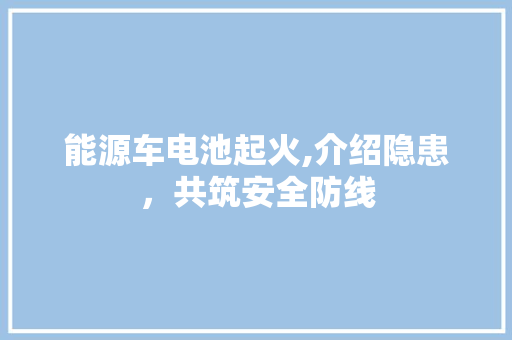 能源车电池起火,介绍隐患，共筑安全防线 车身配件