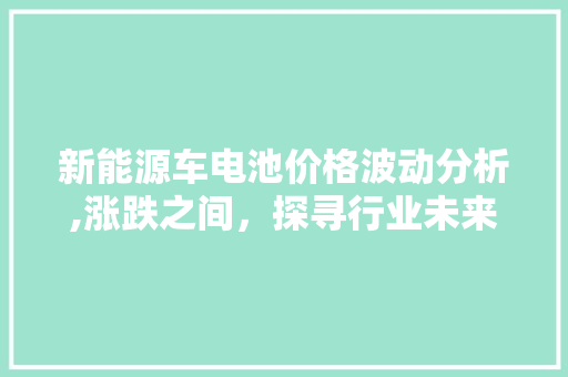 新能源车电池价格波动分析,涨跌之间，探寻行业未来