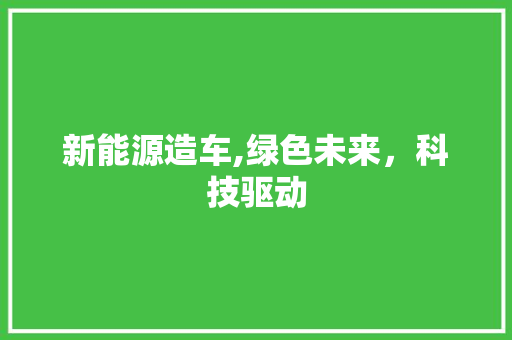 新能源造车,绿色未来，科技驱动