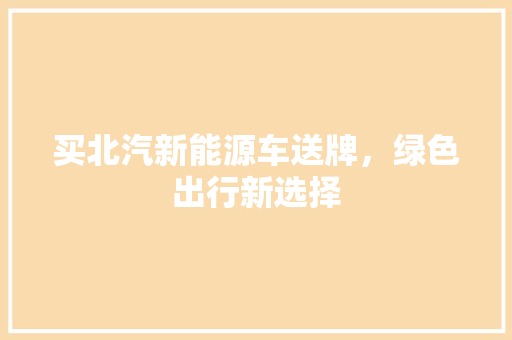 买北汽新能源车送牌，绿色出行新选择