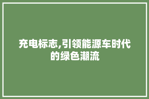 充电标志,引领能源车时代的绿色潮流 车灯配件