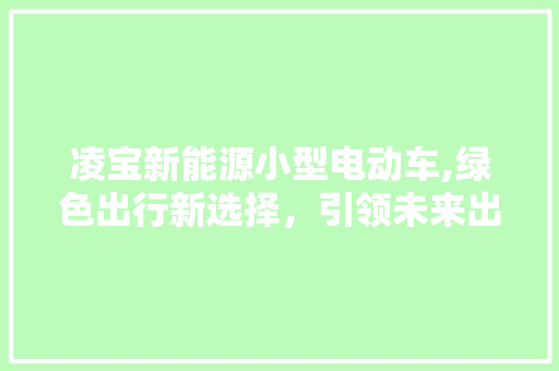 凌宝新能源小型电动车,绿色出行新选择，引领未来出行潮流 变速箱配件