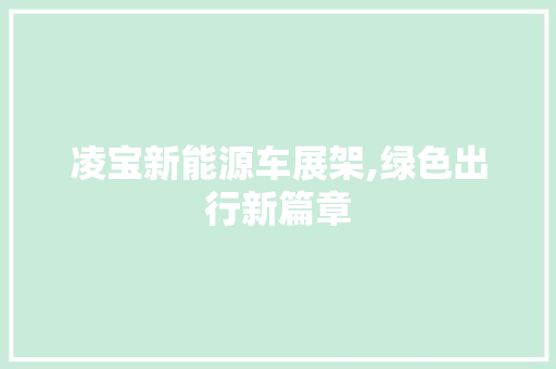 凌宝新能源车展架,绿色出行新篇章