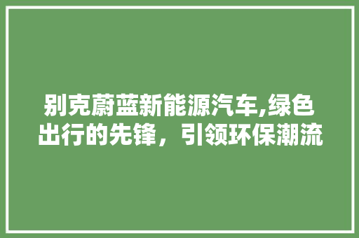 别克蔚蓝新能源汽车,绿色出行的先锋，引领环保潮流
