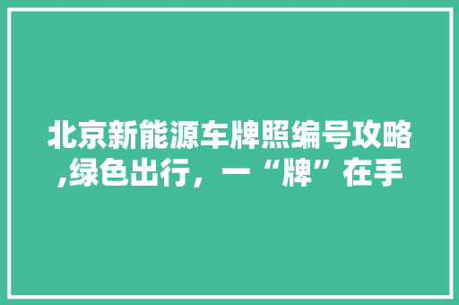 北京新能源车牌照编号攻略,绿色出行，一“牌”在手！