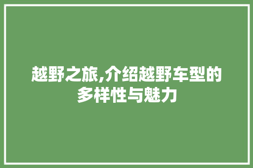 越野之旅,介绍越野车型的多样性与魅力 蓄电池配件