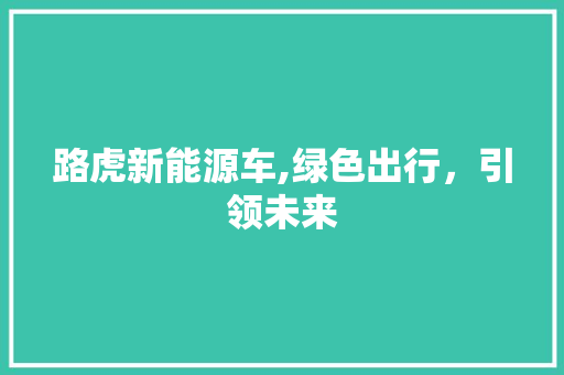 路虎新能源车,绿色出行，引领未来