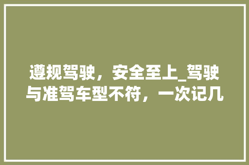 遵规驾驶，安全至上_驾驶与准驾车型不符，一次记几分，你了解吗