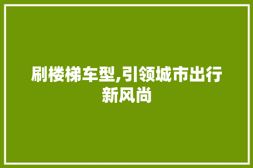 刷楼梯车型,引领城市出行新风尚