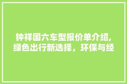 钟祥国六车型报价单介绍,绿色出行新选择，环保与经济并行