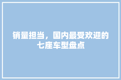 销量担当，国内最受欢迎的七座车型盘点