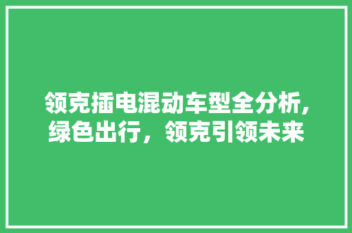 领克插电混动车型全分析,绿色出行，领克引领未来 车身配件