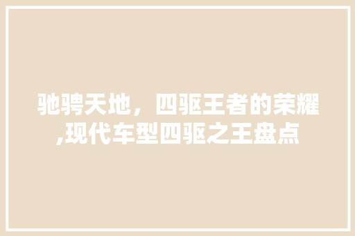 驰骋天地，四驱王者的荣耀,现代车型四驱之王盘点