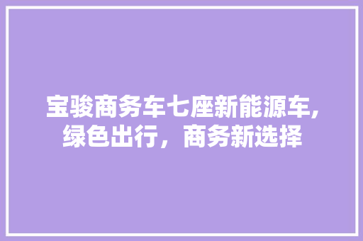 宝骏商务车七座新能源车,绿色出行，商务新选择