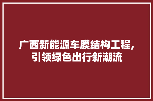 广西新能源车膜结构工程,引领绿色出行新潮流