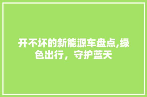 开不坏的新能源车盘点,绿色出行，守护蓝天