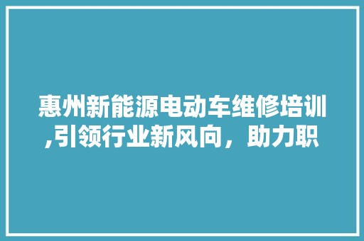 惠州新能源电动车维修培训,引领行业新风向，助力职业发展 车灯配件