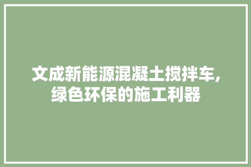 文成新能源混凝土搅拌车,绿色环保的施工利器