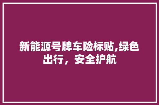 新能源号牌车险标贴,绿色出行，安全护航