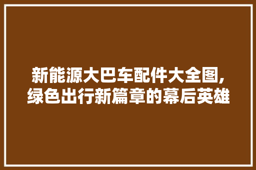 新能源大巴车配件大全图,绿色出行新篇章的幕后英雄