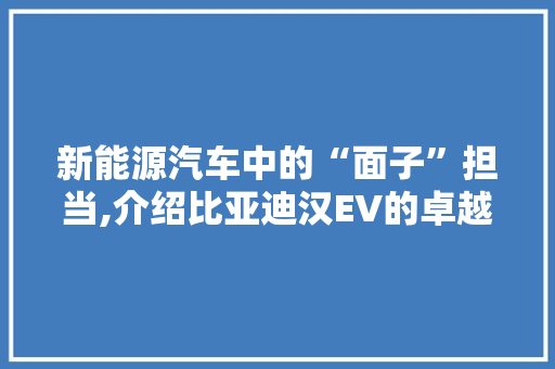 新能源汽车中的“面子”担当,介绍比亚迪汉EV的卓越功能
