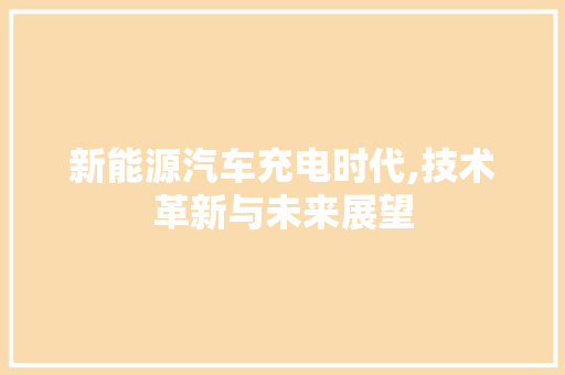 新能源汽车充电时代,技术革新与未来展望