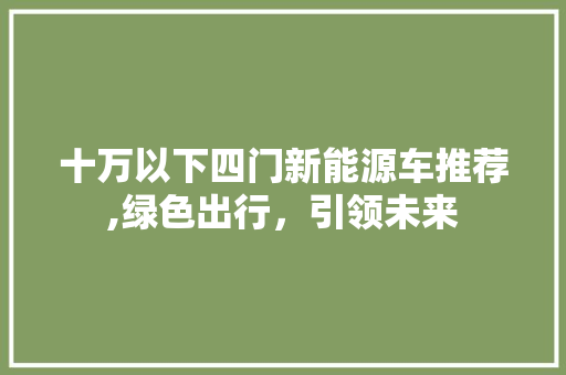 十万以下四门新能源车推荐,绿色出行，引领未来