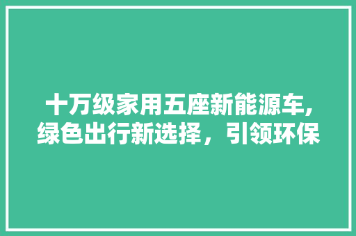 十万级家用五座新能源车,绿色出行新选择，引领环保生活新潮流