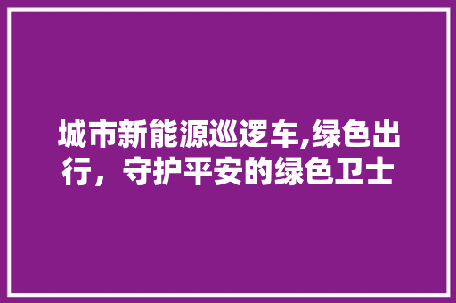 城市新能源巡逻车,绿色出行，守护平安的绿色卫士