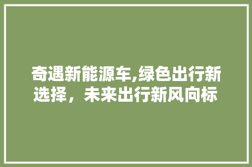 奇遇新能源车,绿色出行新选择，未来出行新风向标