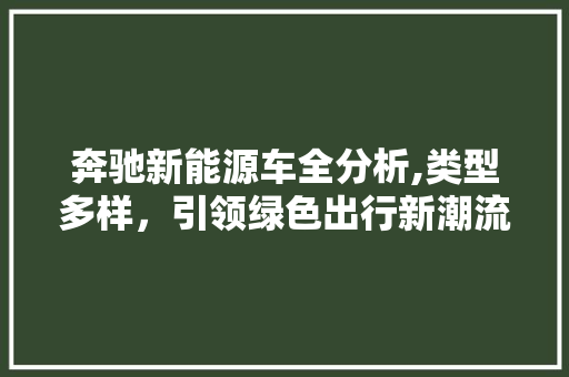 奔驰新能源车全分析,类型多样，引领绿色出行新潮流